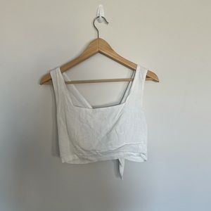 White Crop Top w/ tie in back